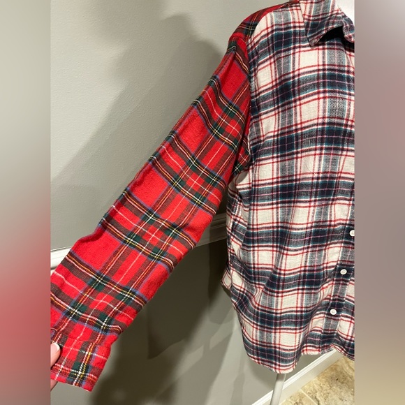 Women's American Eagle Plaid Flannel Button Down Long Sleeve Shirt - Siz… - Picture 9 of 15